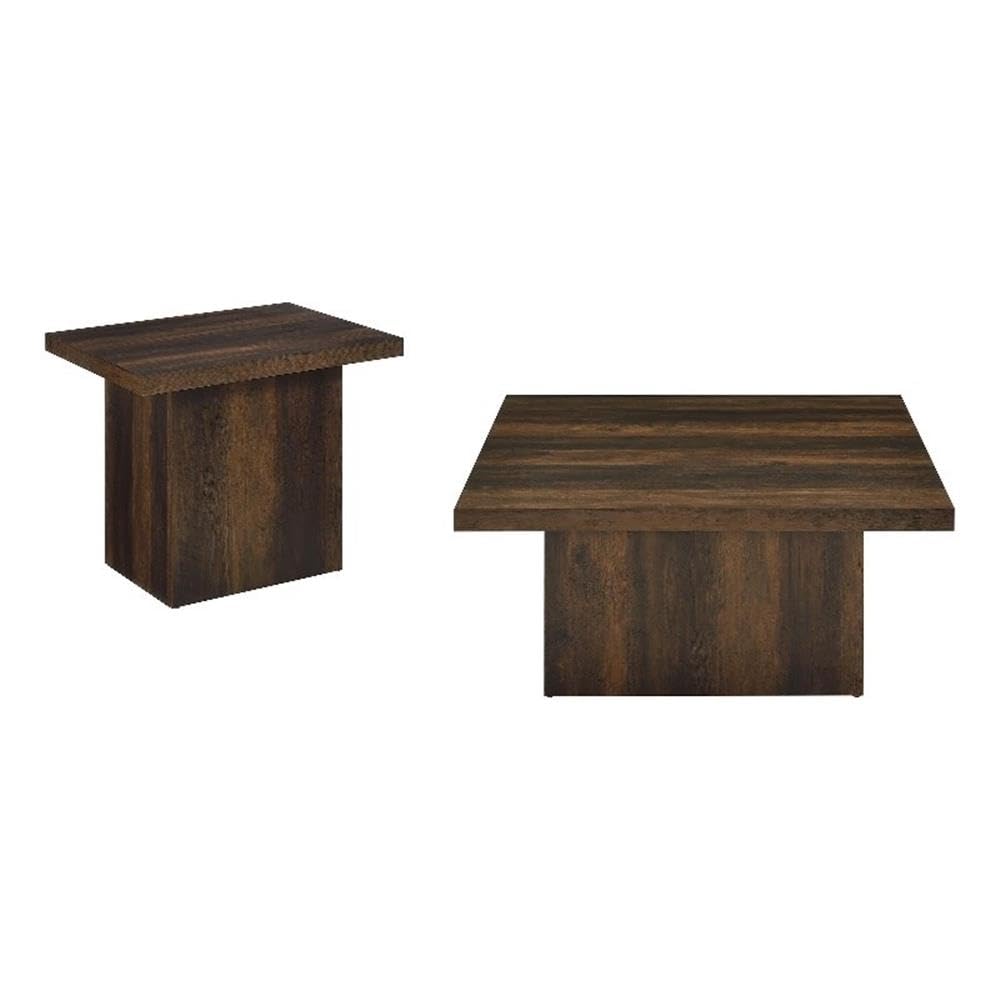 Dark Pine 2-Piece Square Coffee Table Set K464