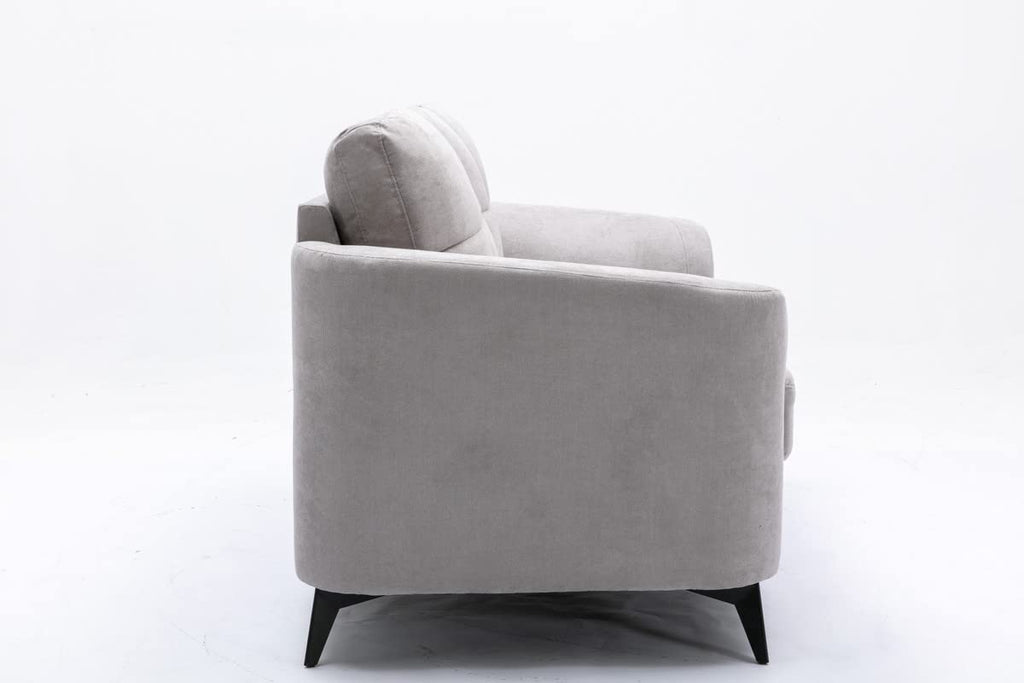Light Gray Woven Fabric Upholstered Loveseat 60 Inch H743499
