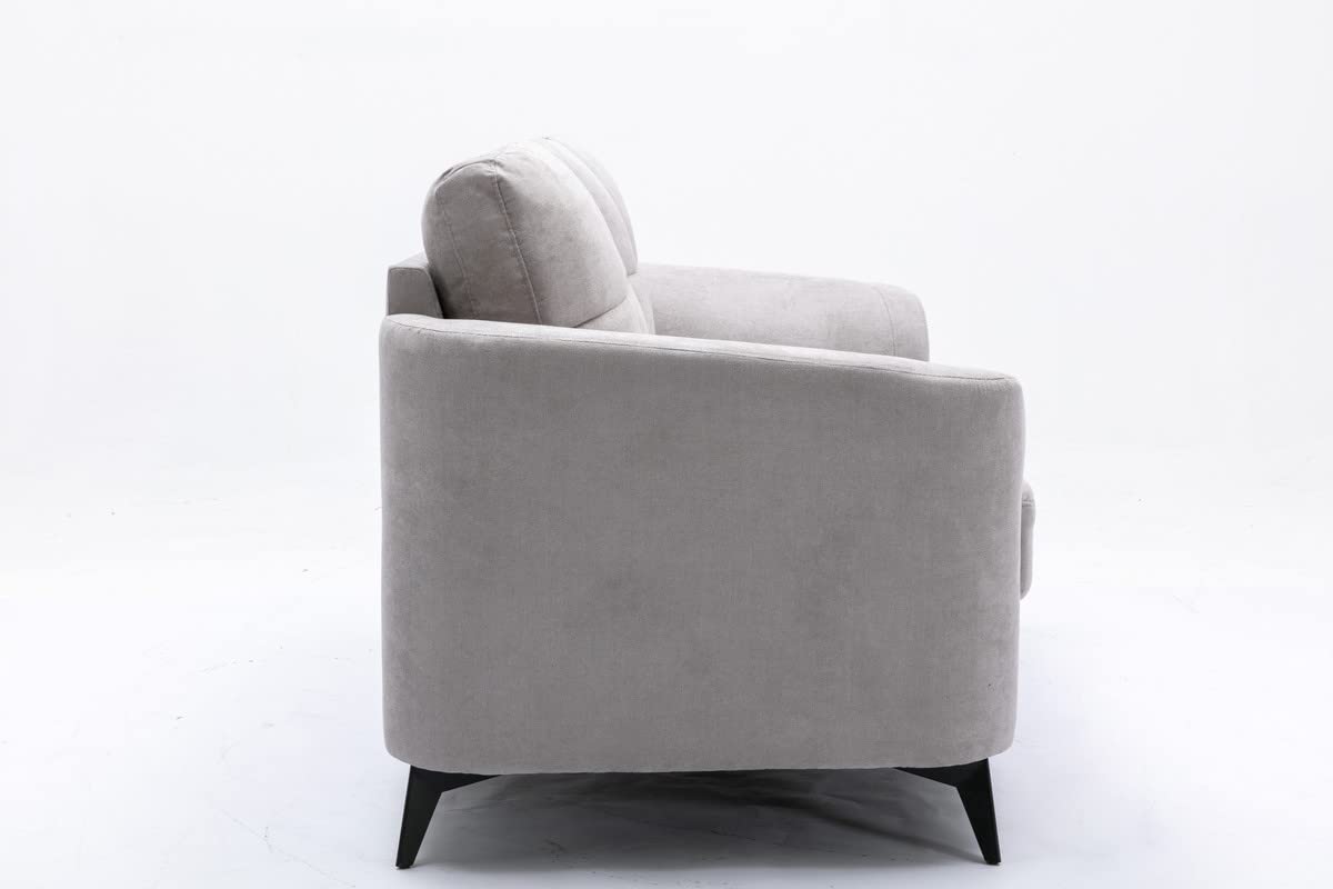 Light Gray Woven Fabric Upholstered Loveseat 60 Inch H743499