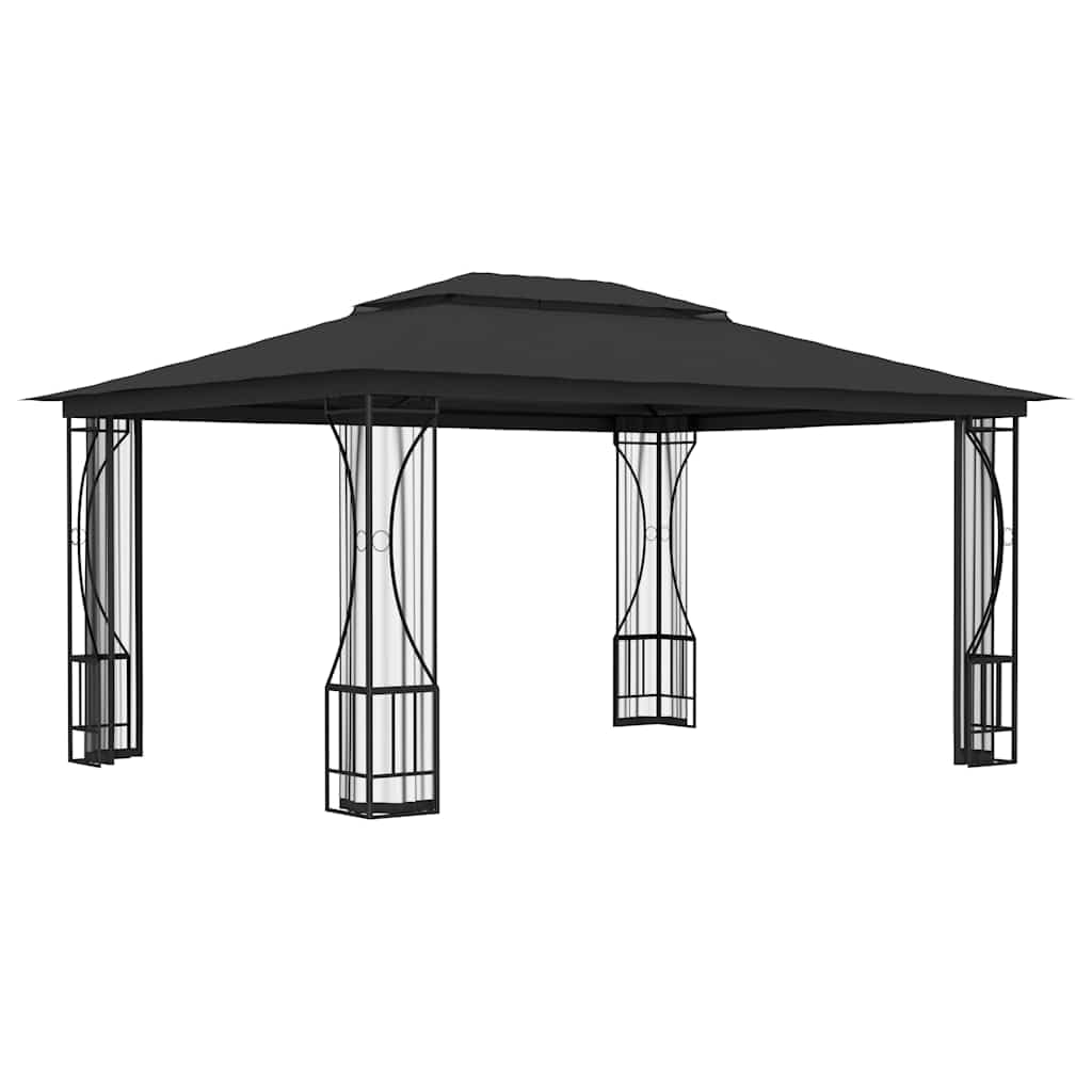 Steel Frame Gazebo with Nets 9.8x13.1x8.7 Feet Anthracite I343876