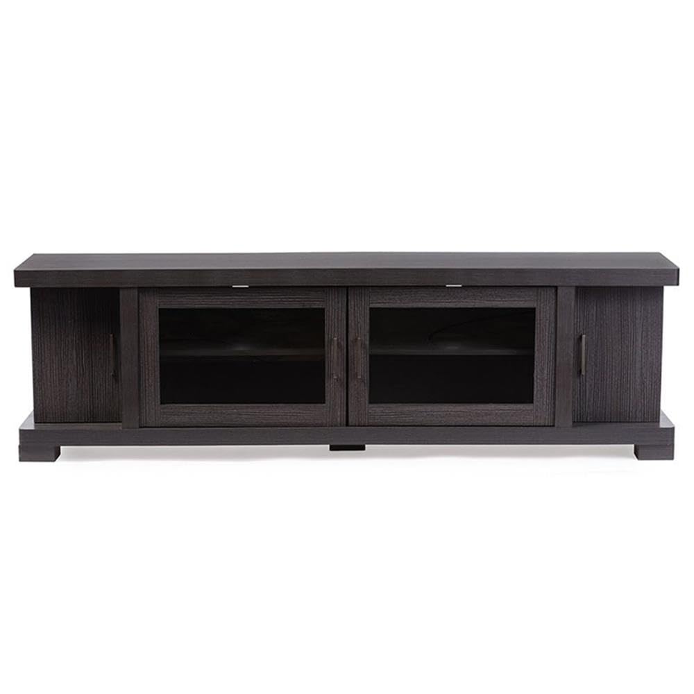 70" Espresso Engineered Wood TV Stand Console X16432