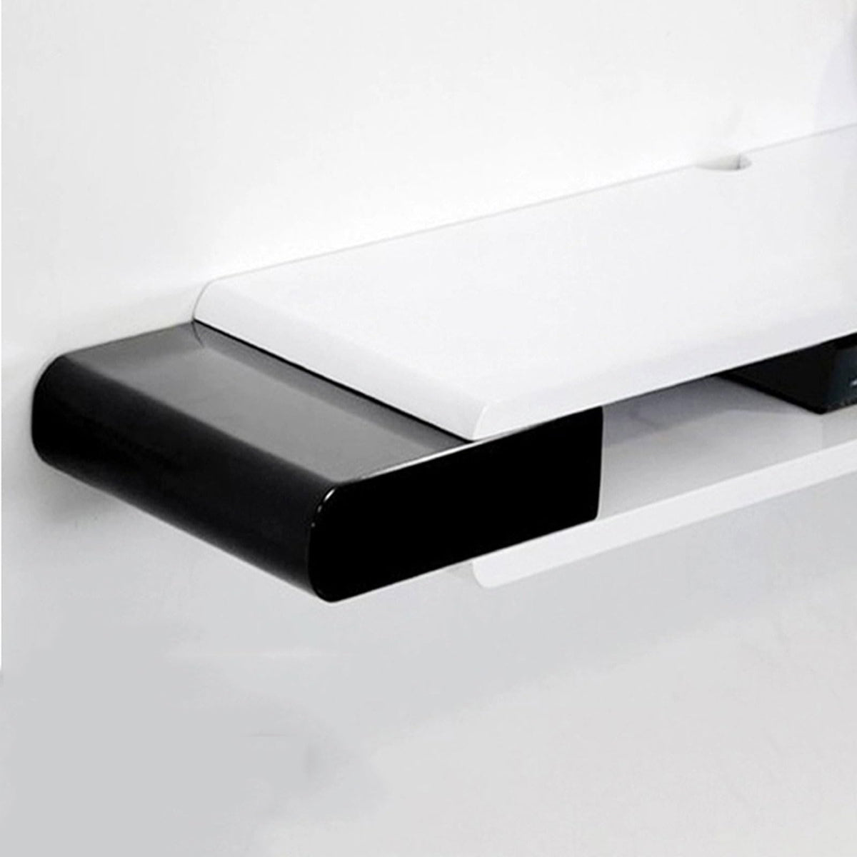 White Black Wall Mounted TV Stand with Storage Shelf P691584