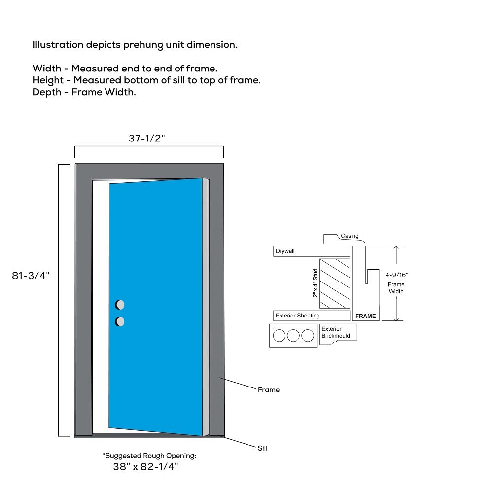 Steel Primed Right-Hand Inswing Full Lite 36" x 80" Front Door M8370