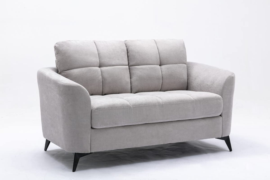 Light Gray Woven Fabric Upholstered Loveseat 60 Inch H743499