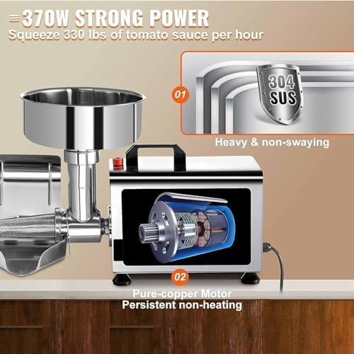 Electric Stainless Steel Tomato Strainer Food Milling Machine E876