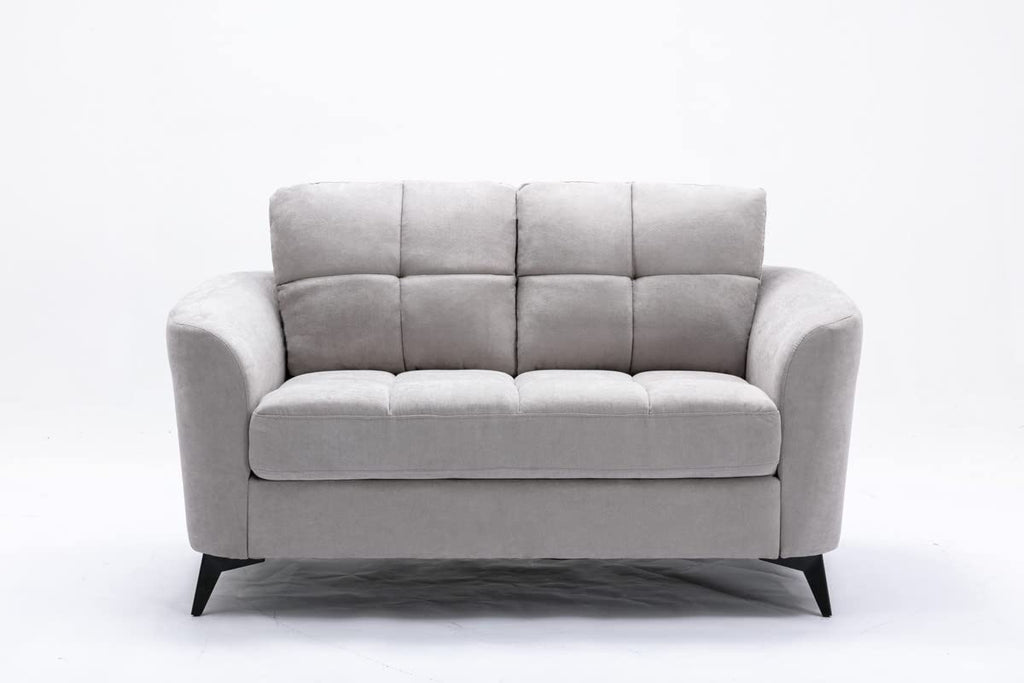 Light Gray Woven Fabric Upholstered Loveseat 60 Inch H743499