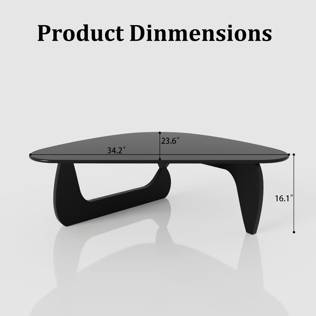 34" Black Coffee Table with Solid Wood Top O12875