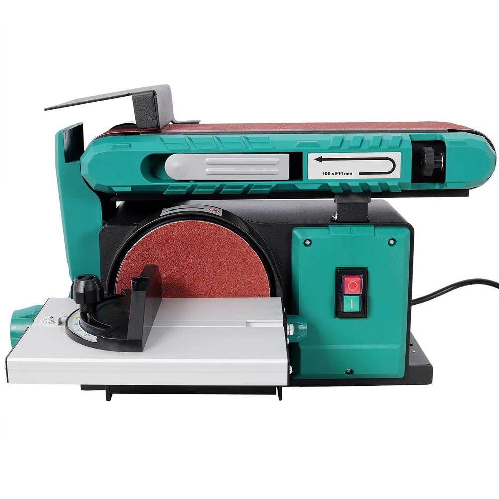 Benchtop Belt and Disc Sander, 4x36 Belt & 6" Disc, 0–90° Adjustable Table, Cast Iron Base, 120V Heavy Duty Sanding Machine U177401