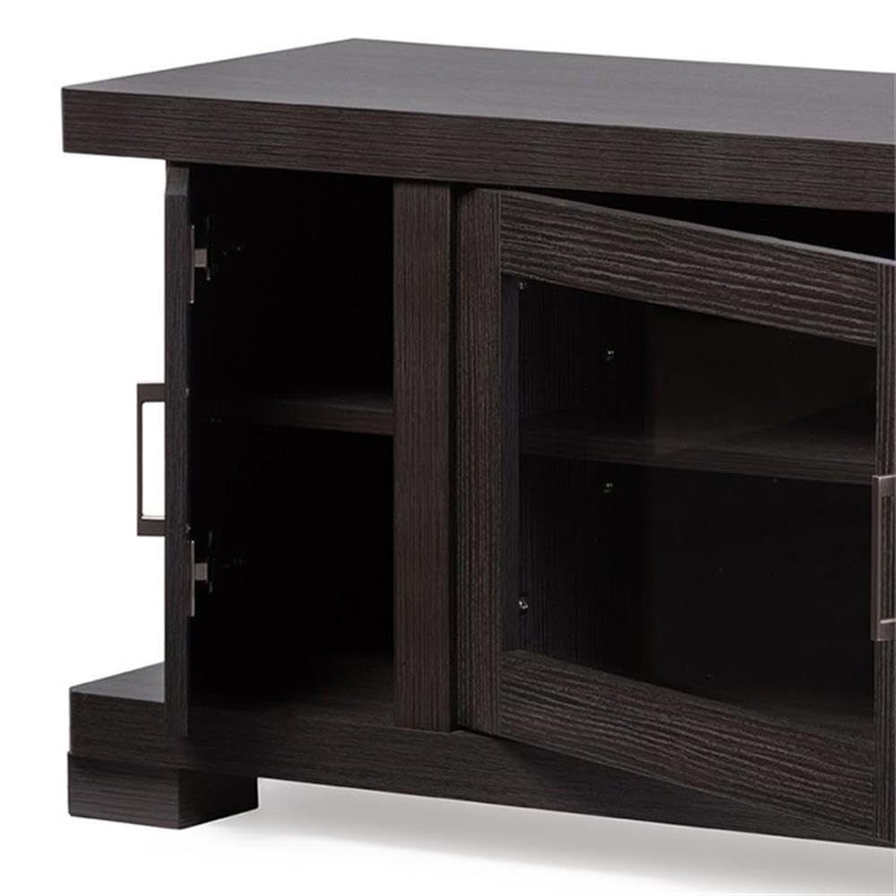 70" Espresso Engineered Wood TV Stand Console X16432