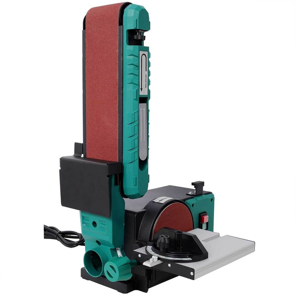 Benchtop Belt and Disc Sander, 4x36 Belt & 6" Disc, 0–90° Adjustable Table, Cast Iron Base, 120V Heavy Duty Sanding Machine U177401