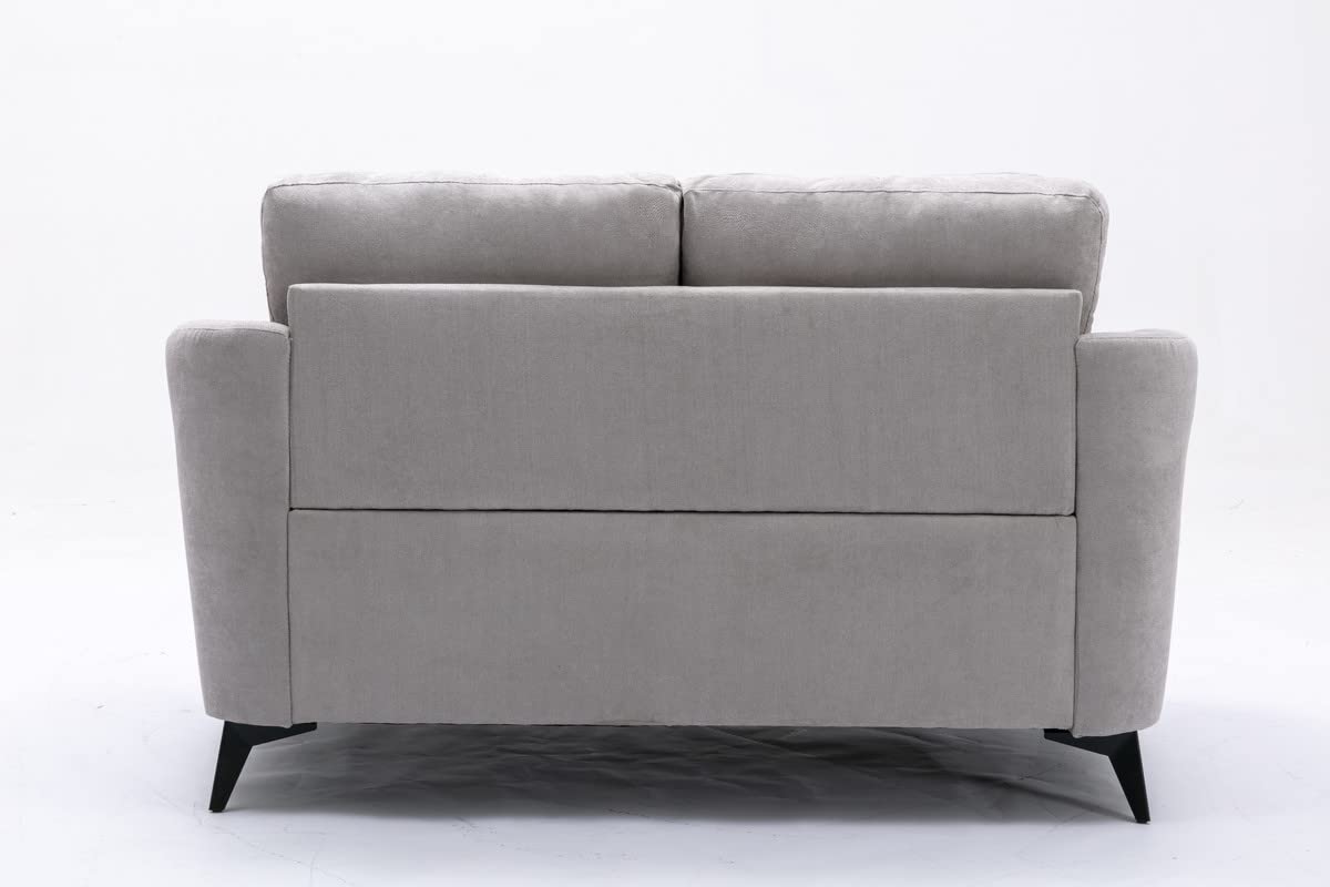 Light Gray Woven Fabric Upholstered Loveseat 60 Inch H743499