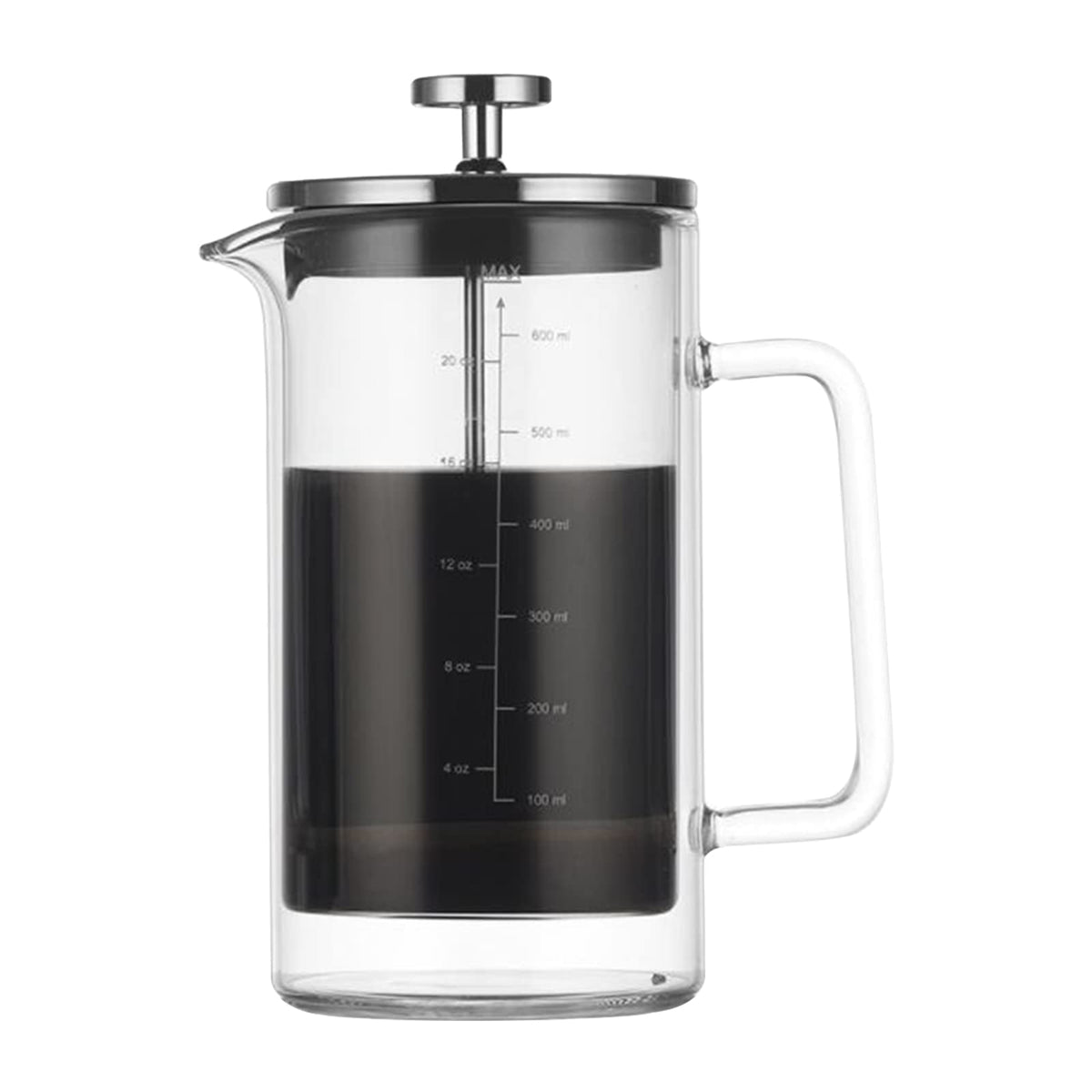 Double Walled Borosilicate Glass Coffee Pot L4504
