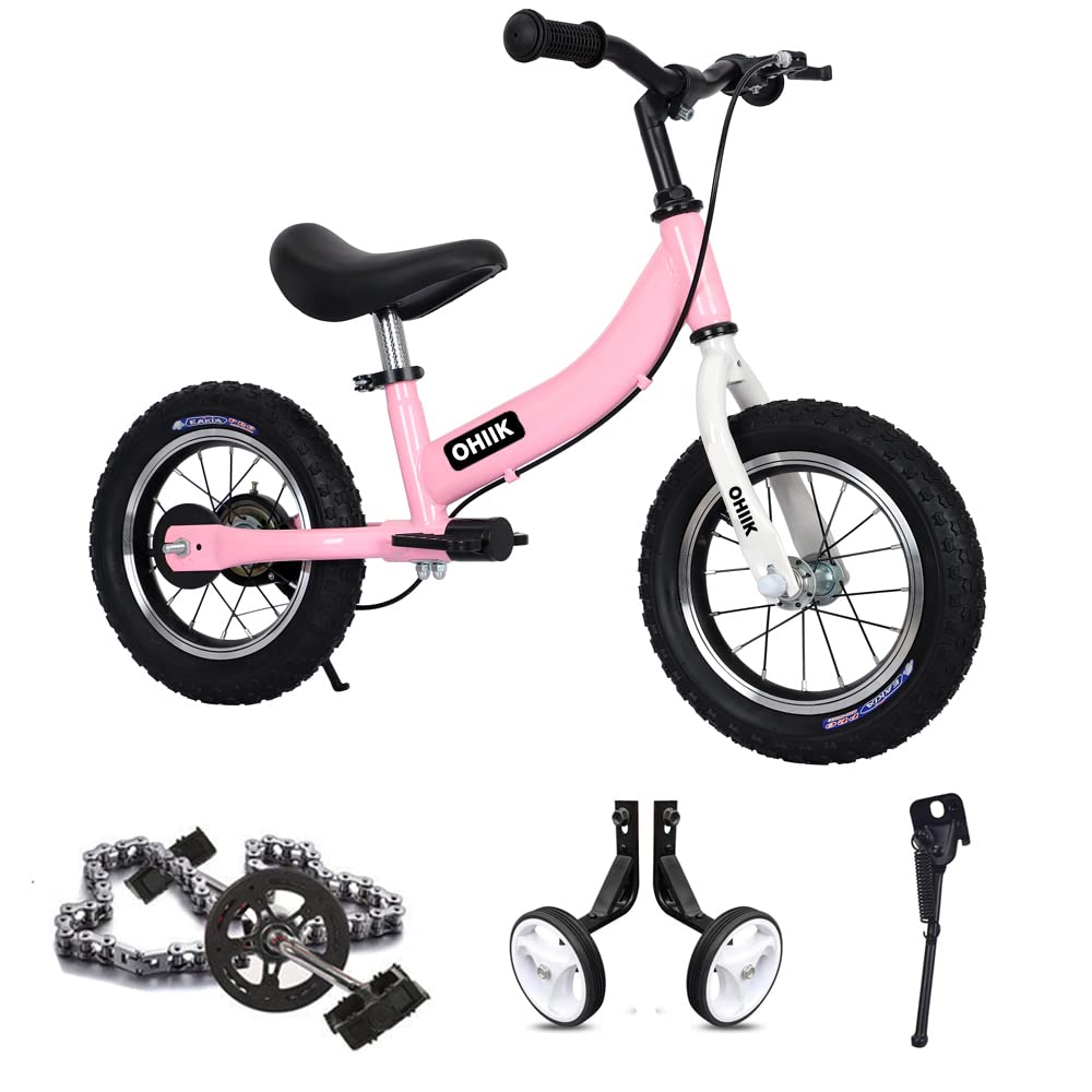 2 in 1 Balance Bike with Pedal Kit, Training Wheels, Brakes H537940