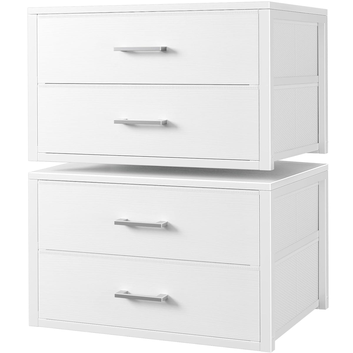 White 2 Drawer Fabric Storage Dresser E78751