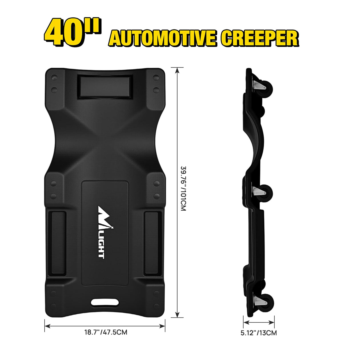 40" Mechanic Plastic Creeper with Padded Headrest S835331