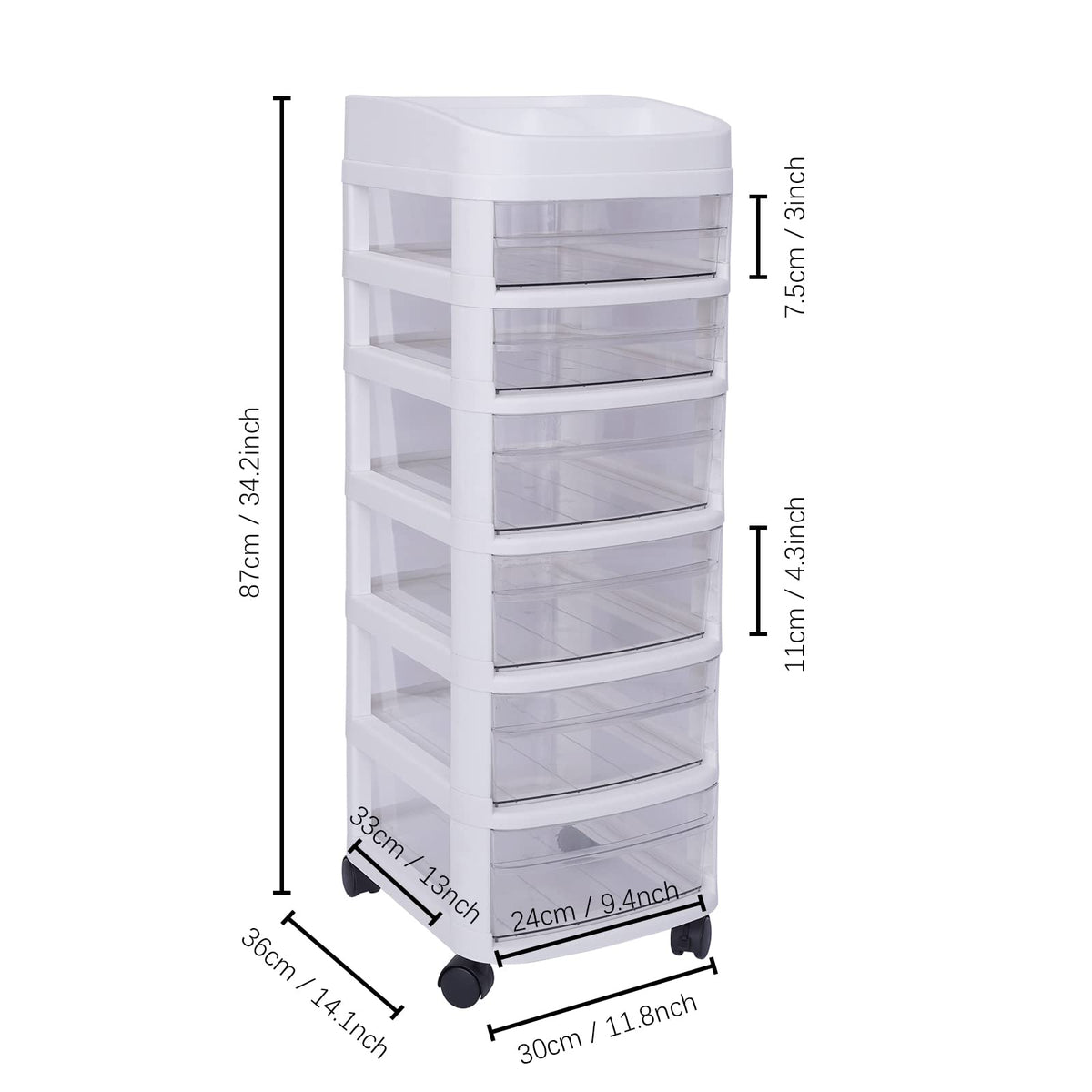 6 Drawer Rolling Storage Cart with Wheels R677