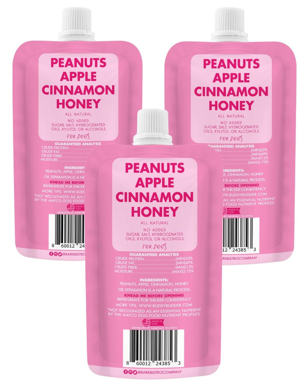 Peanut Butter for Dogs 3 Pack 4oz Squeeze Packs R3052