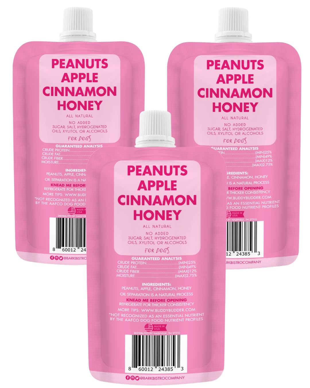 Peanut Butter for Dogs 3 Pack 4oz Squeeze Packs R3052