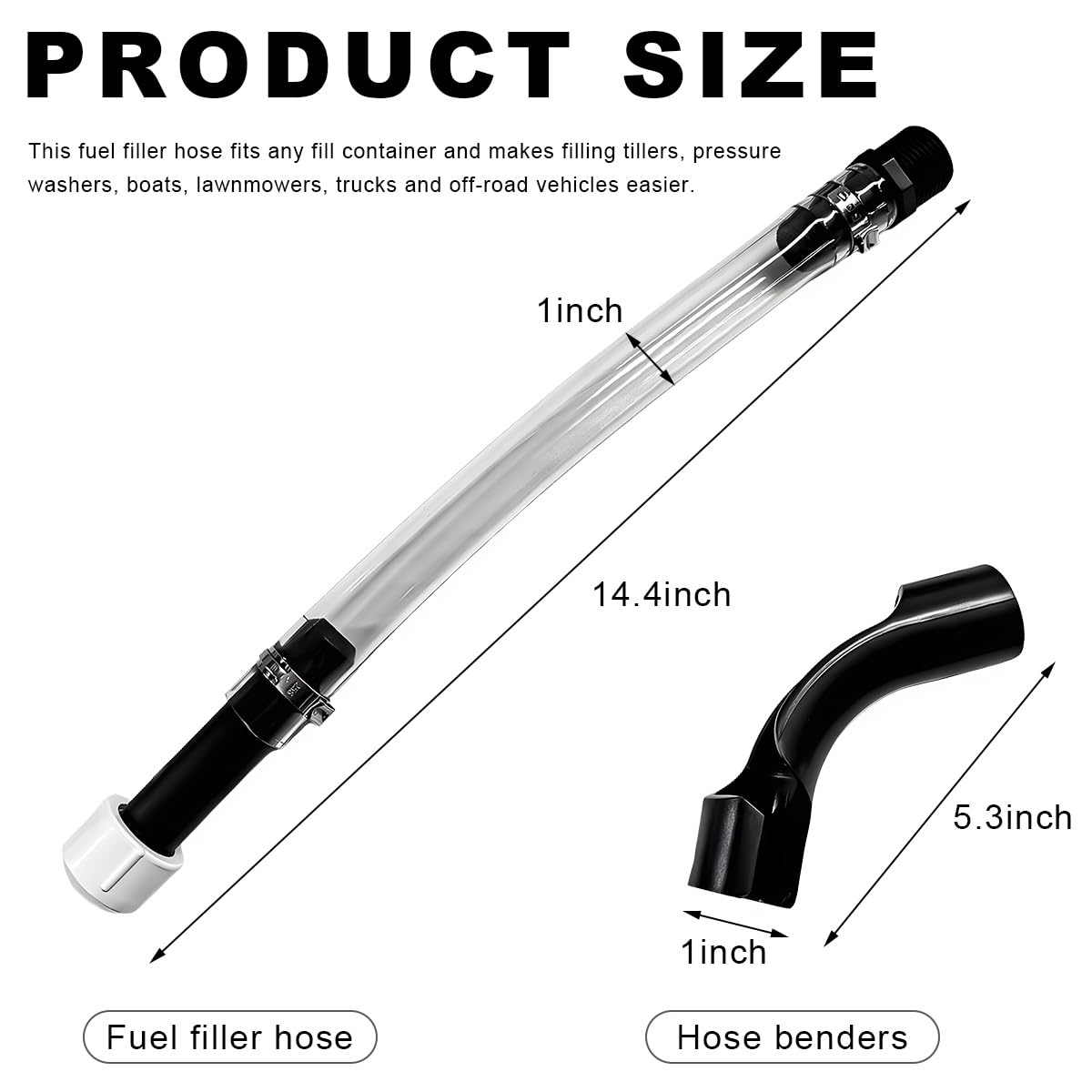 14" Transparent Gas Can Fuel Filler Hose U948