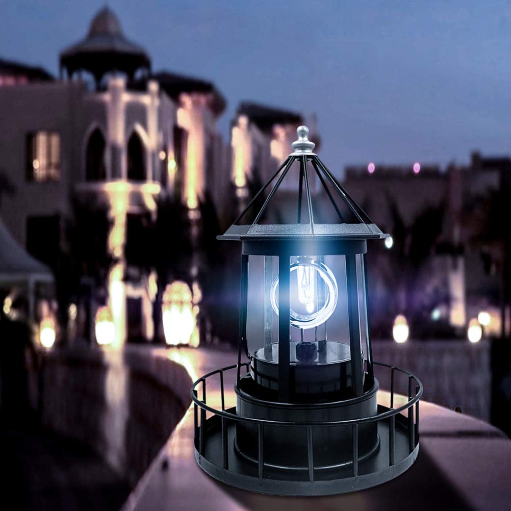 Solar Rotating Lighthouse Light LED Outdoor Garden Decoration Lantern M11084