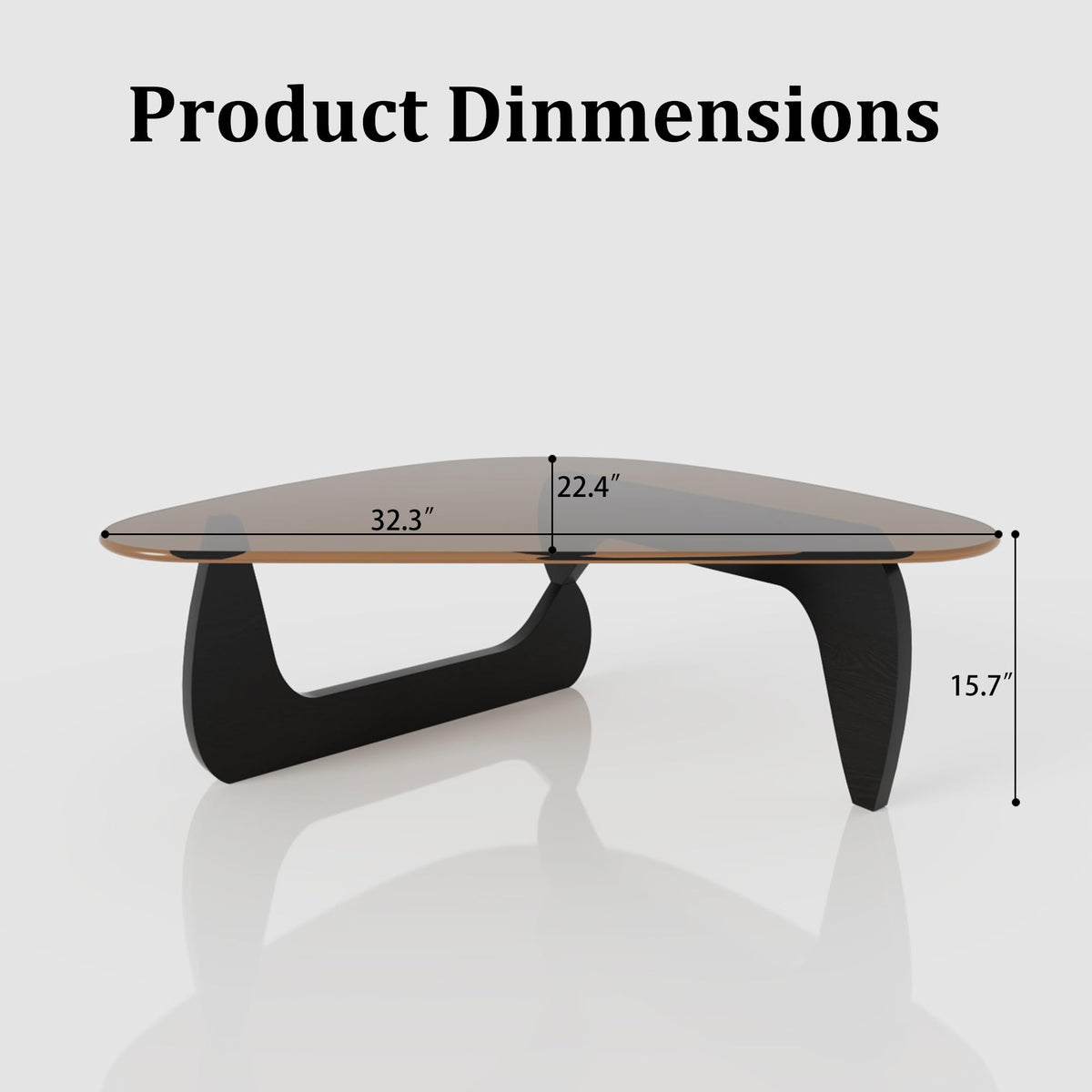32" Black Tempered Glass Coffee Table B76547