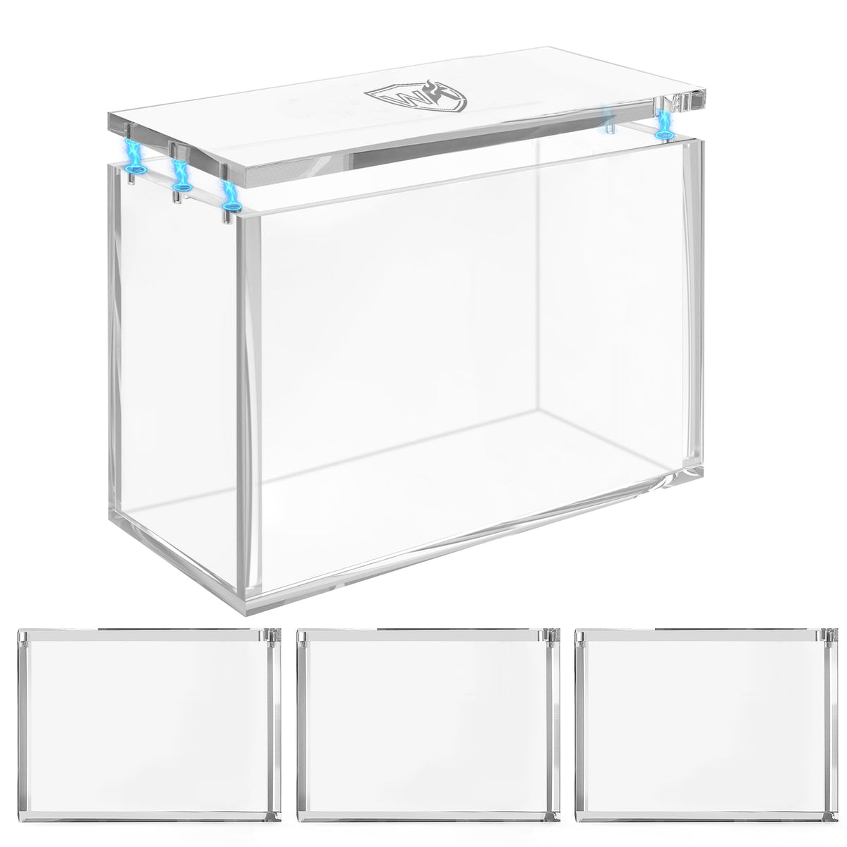 Acrylic Case 3 Pack, 8mm Magnetic Lid C417054