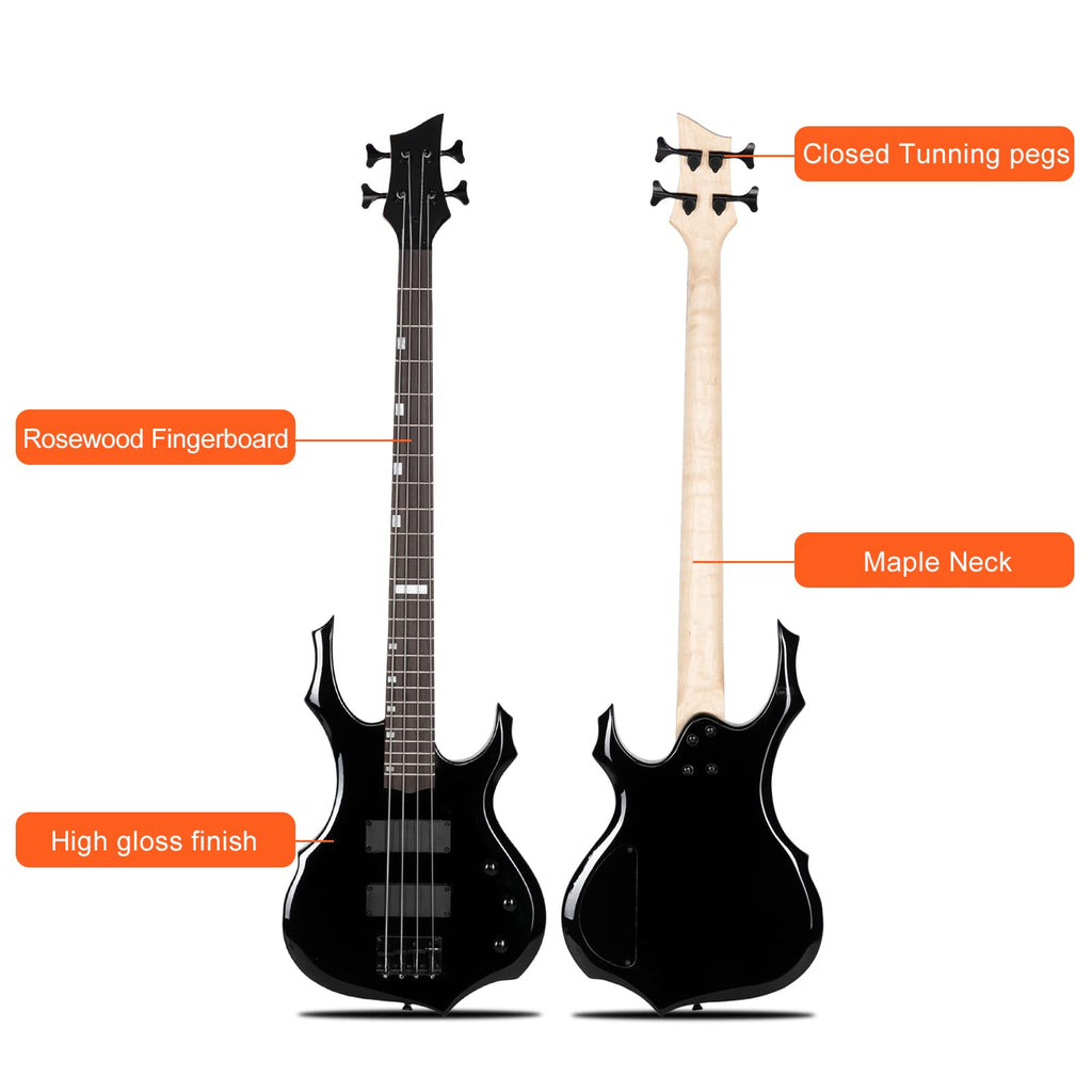 Full Size Flame Design Electric Bass Guitar Kit A37004