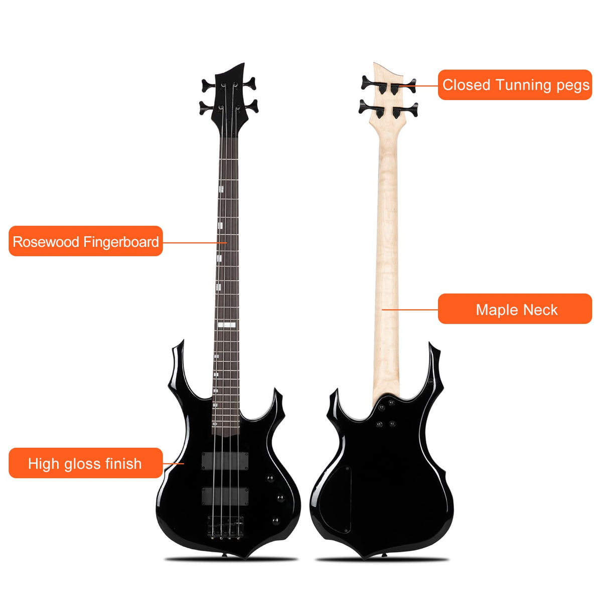 Full Size Flame Design Electric Bass Guitar Kit A37004