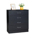 Black 4 Drawer Nightstand X2763
