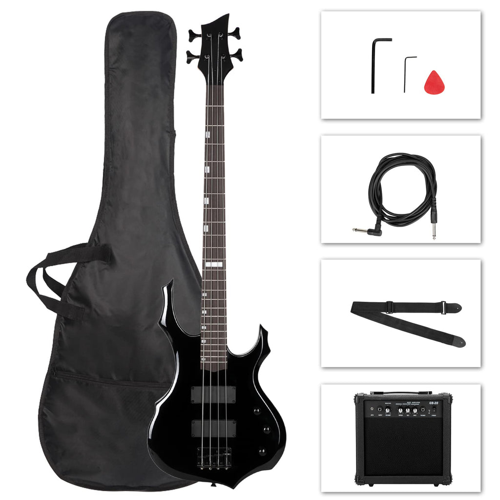 Full Size Flame Design Electric Bass Guitar Kit A37004