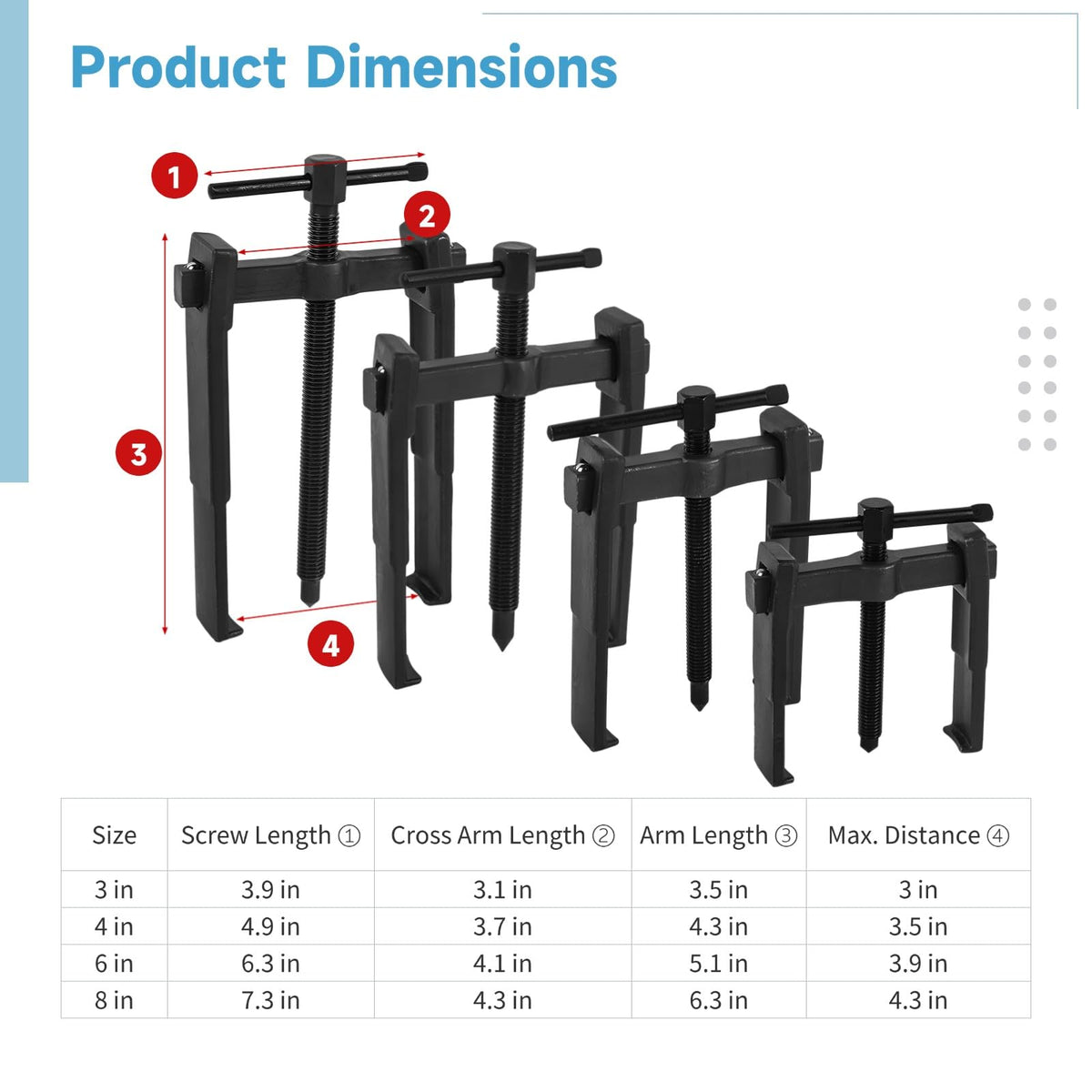 4 PCS 2 Jaw Gear Puller C362