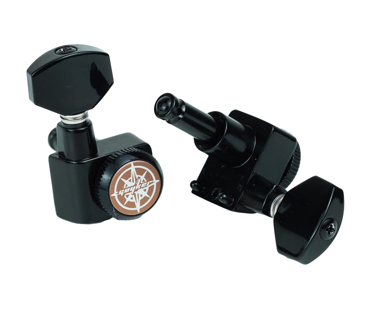 6 In-line Locking Guitar Tuners Black E896