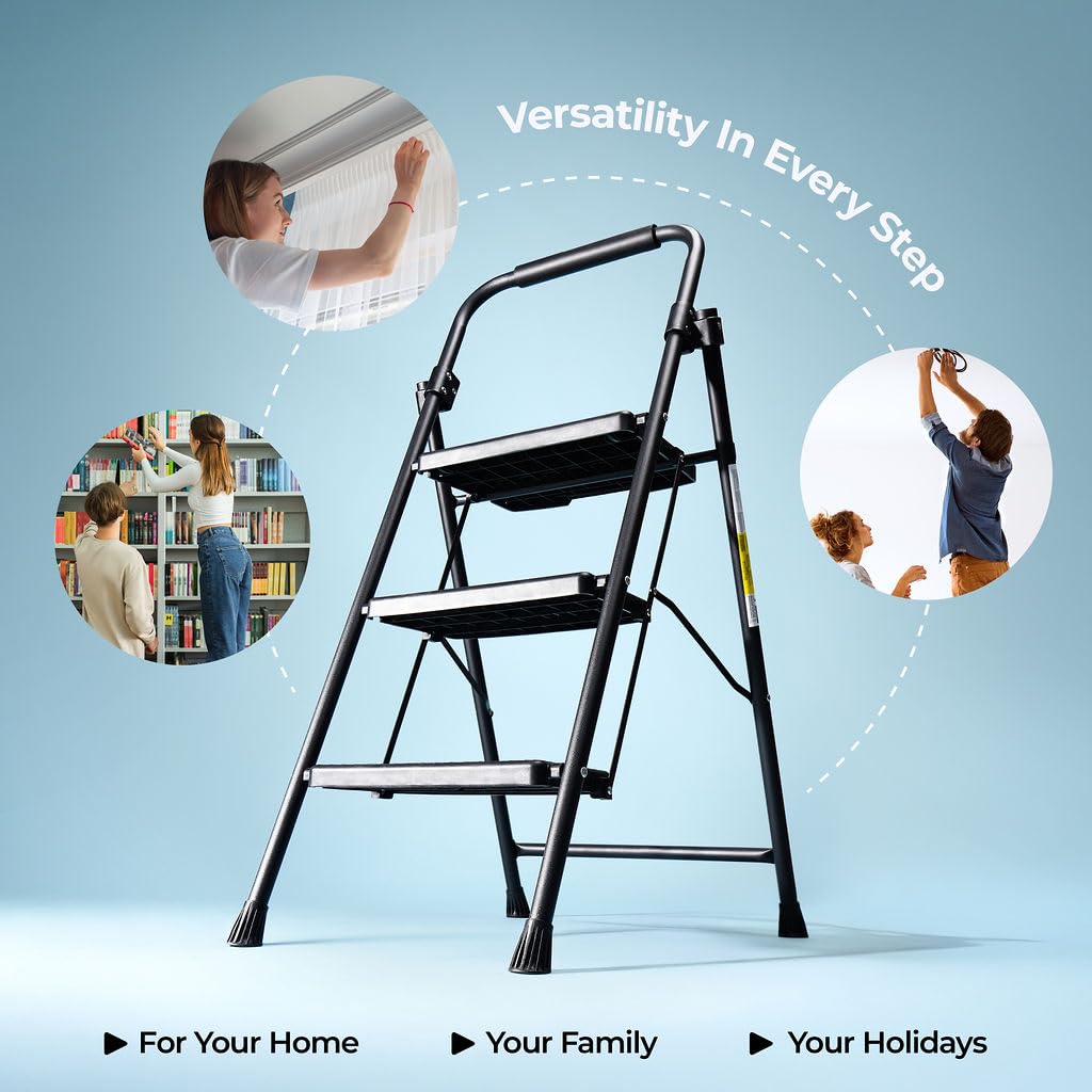 Folding Step Ladder with Anti-Slip Pedal U156590
