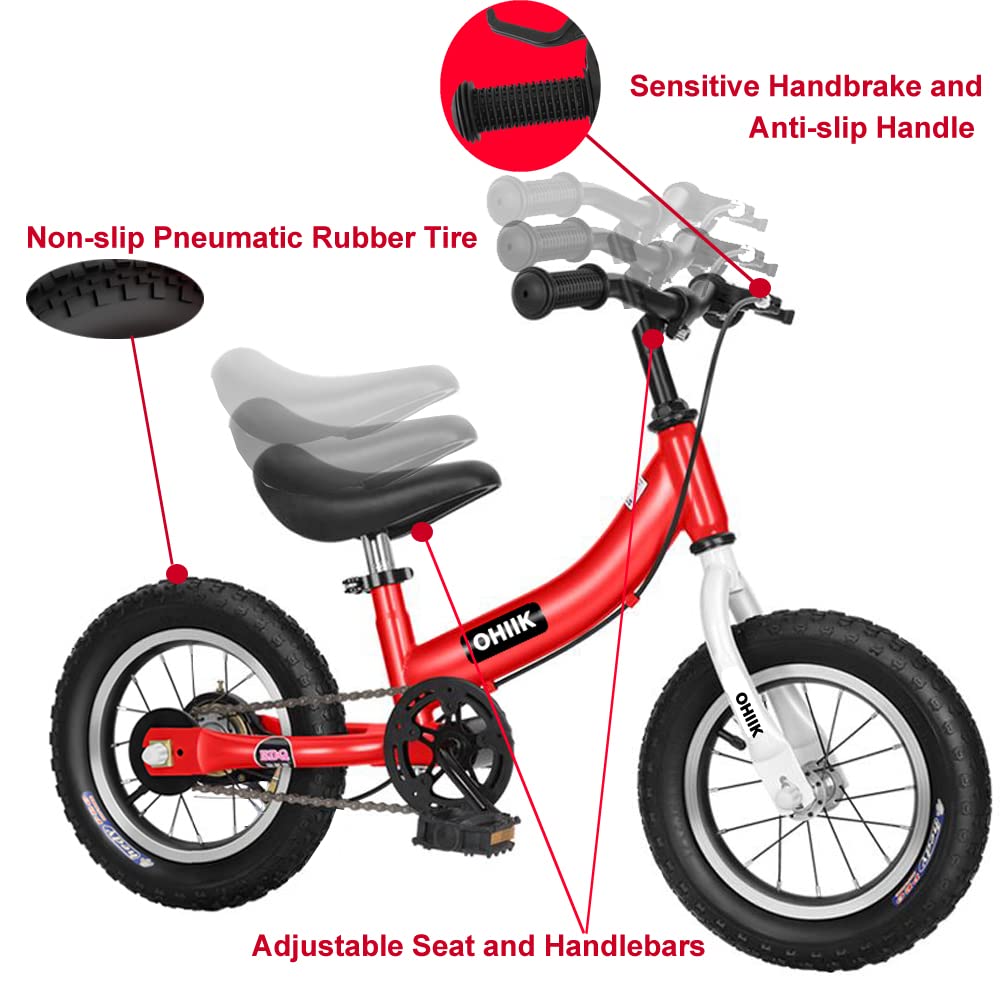 2 in 1 Balance Bike with Pedal Kit, Training Wheels, Brakes H537940