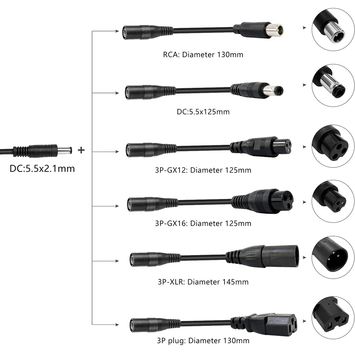 54.6V 3A Electric Scooter Charger 6 in 1 Plugs V356