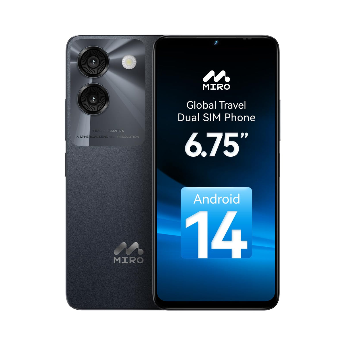 Ultra-Light 6.75" Big Screen 4G+64GB 13MP Dual Camera 4900mAh Android 14 Dual SIM Smartphone N95247
