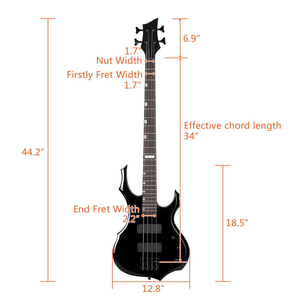 Full Size Flame Design Electric Bass Guitar Kit A37004