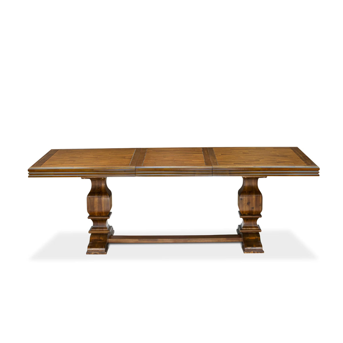 9 Piece Mid-century Dining Table Set with 8 Willow Green Polyester Chairs Y13153