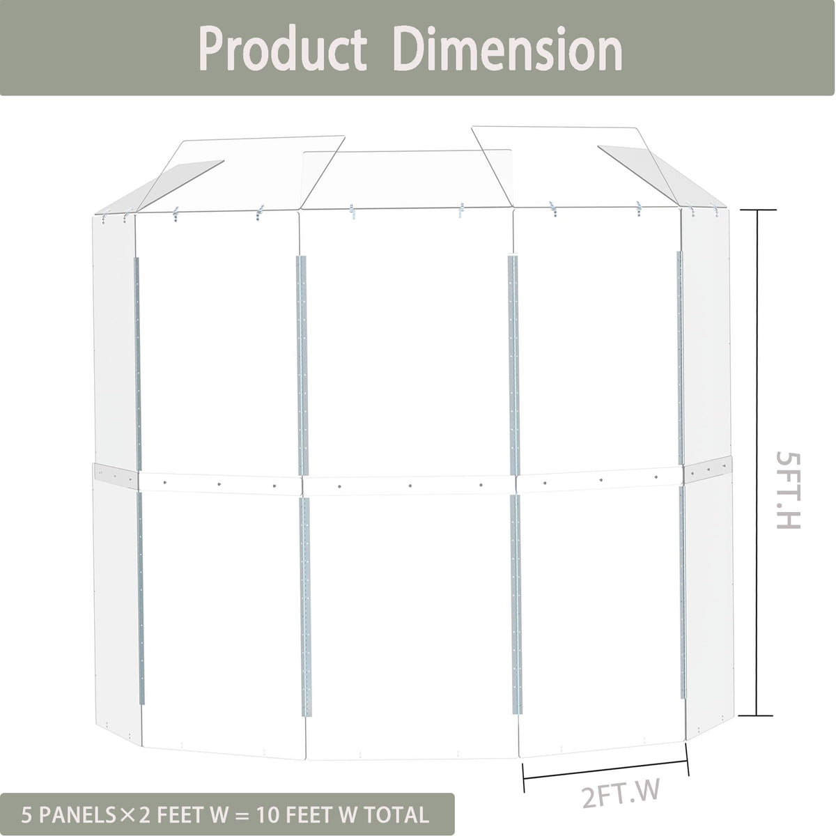 Portable Drum Shield 5-Panels 2ft x 5ft H258