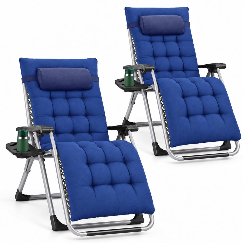 Zero Gravity Chairs Set of 2 with Cup Holder E95447