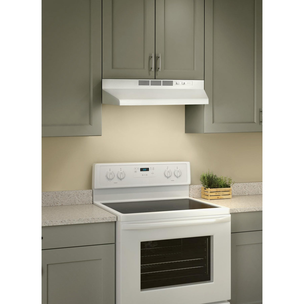 Ductless Range Hood with Lights, 30-Inch, White N99617