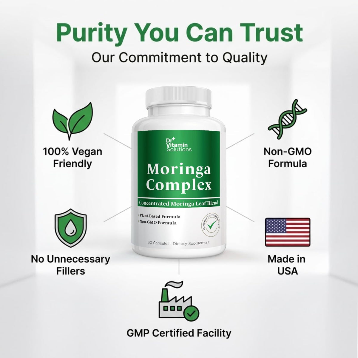 Moringa Oleifera Capsules with 20:1 Leaf Extract H5831