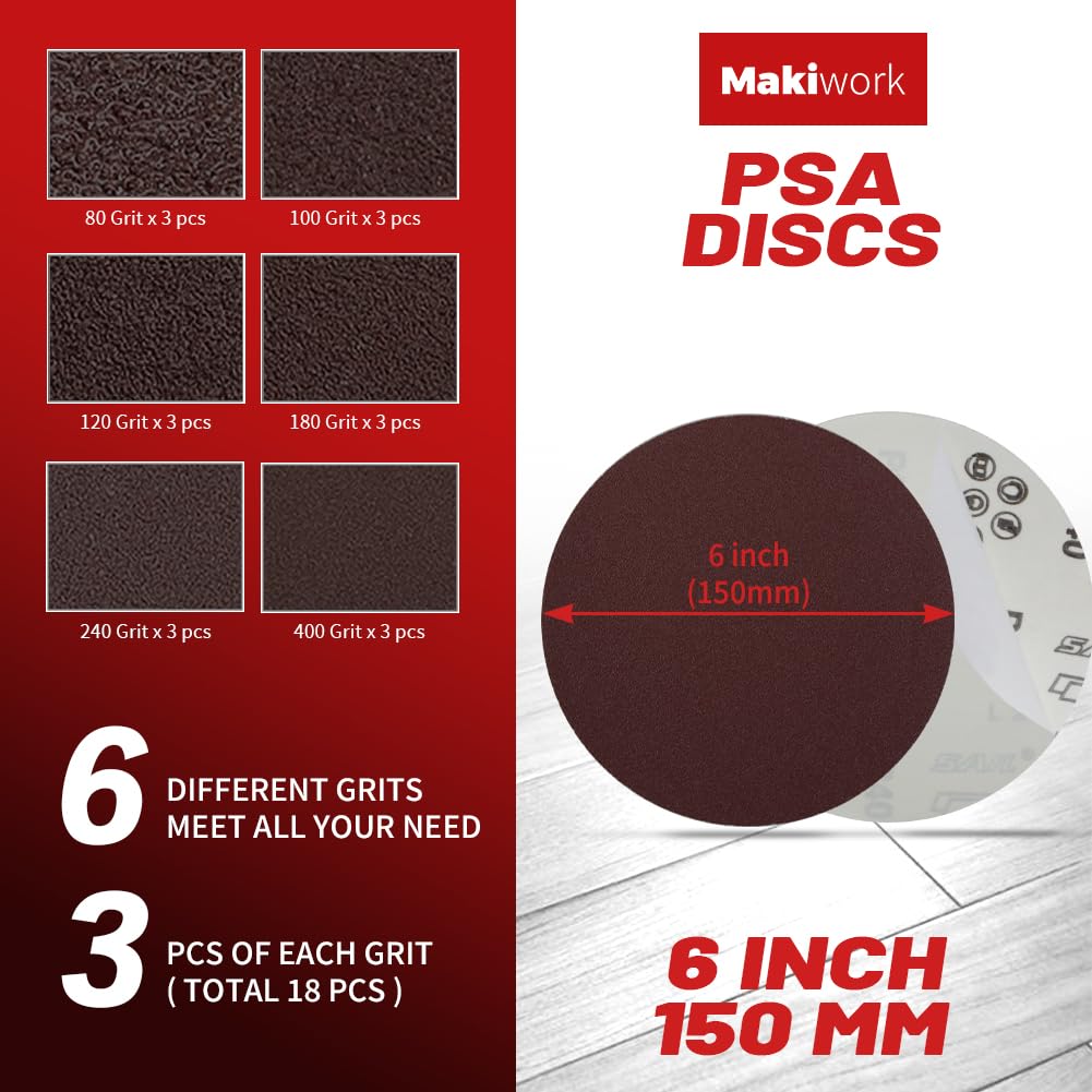 4x36 Inch Aluminum Oxide Sanding Belts and 6-Inch PSA Sanding Discs Set W581988