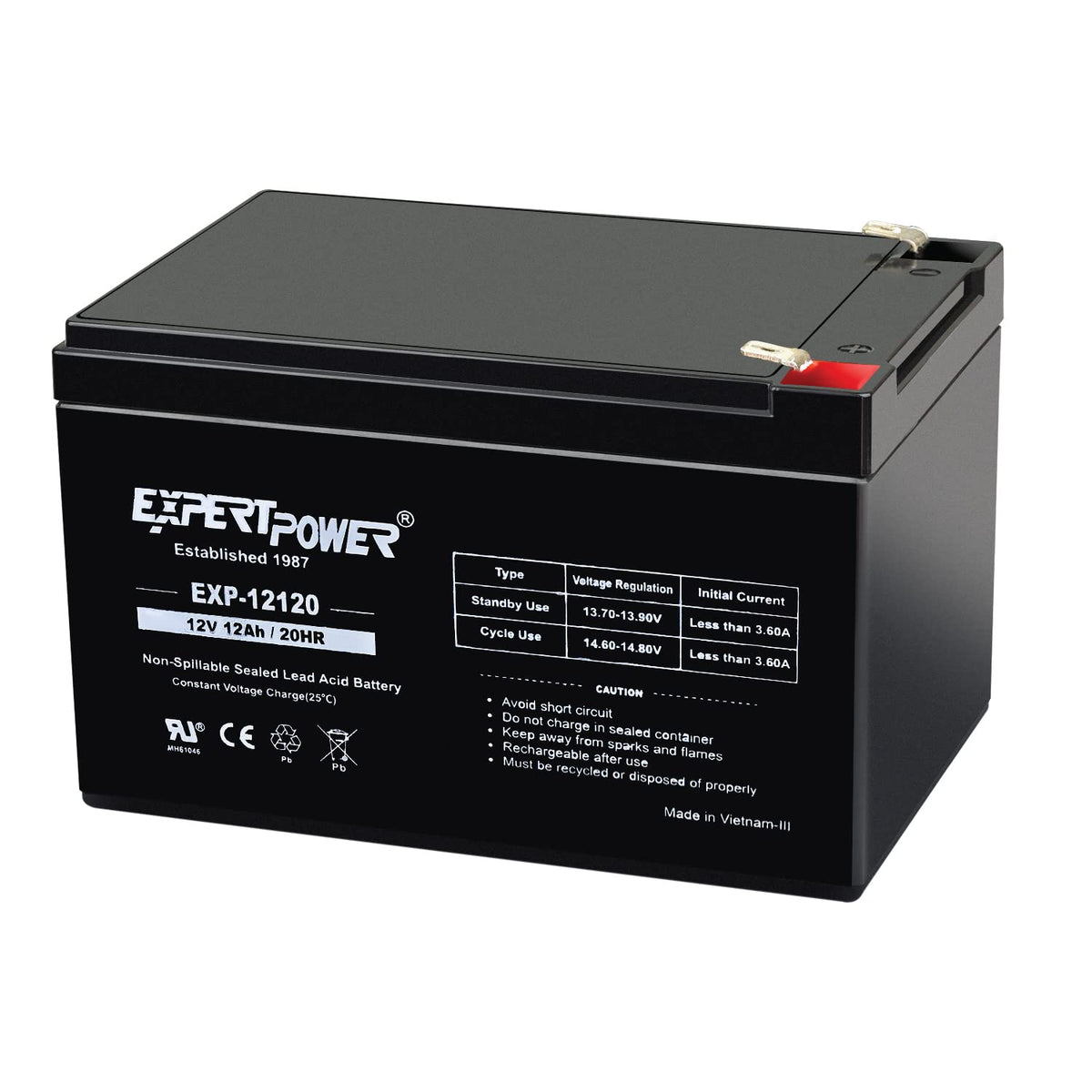 12V 12Ah Rechargeable Sealed Lead Acid AGM Battery with F2 Terminals V98320