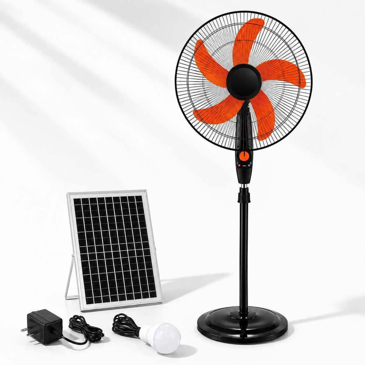 16 Inch Rechargeable Pedestal Fan with Solar Panel R526
