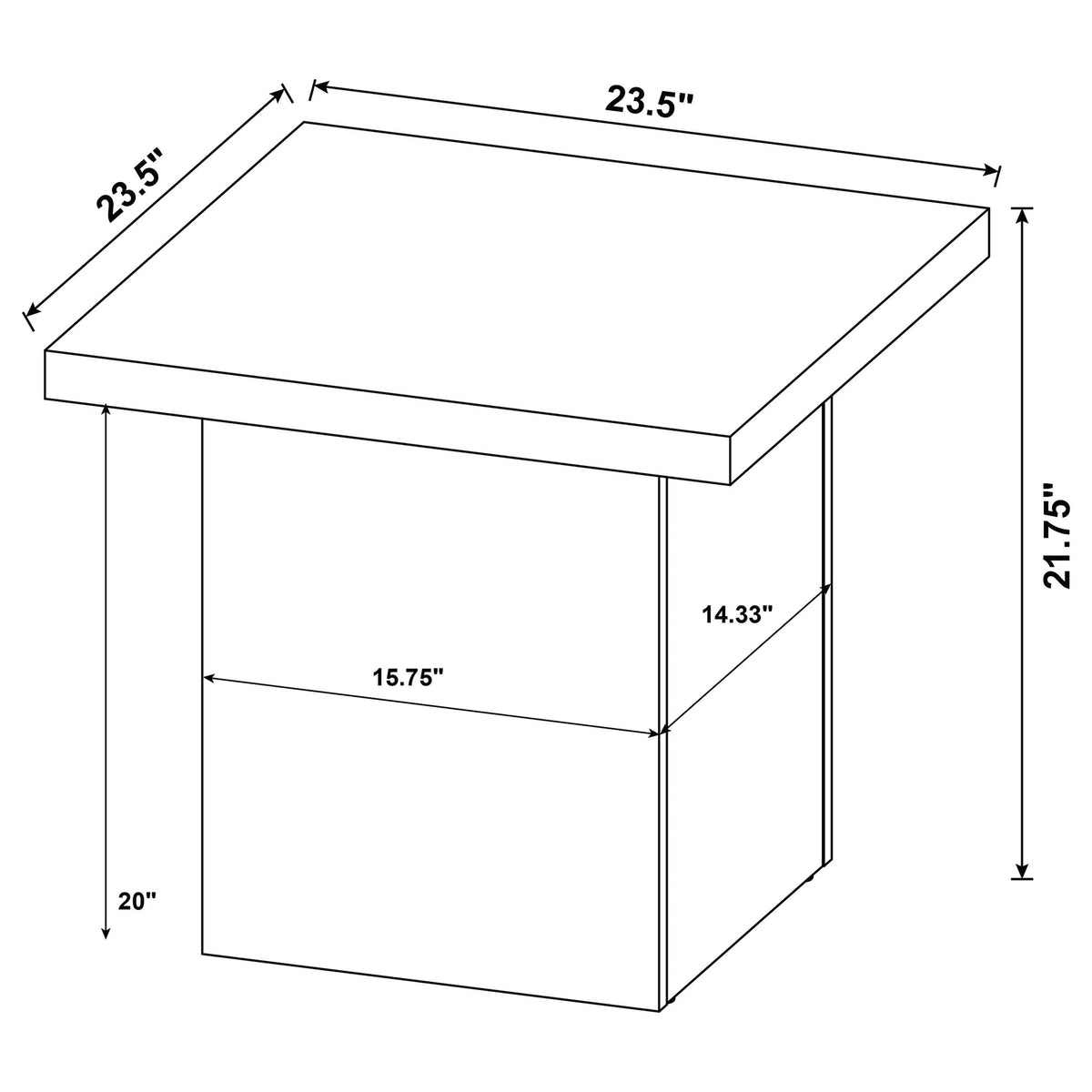 Dark Pine 2-Piece Square Coffee Table Set K464