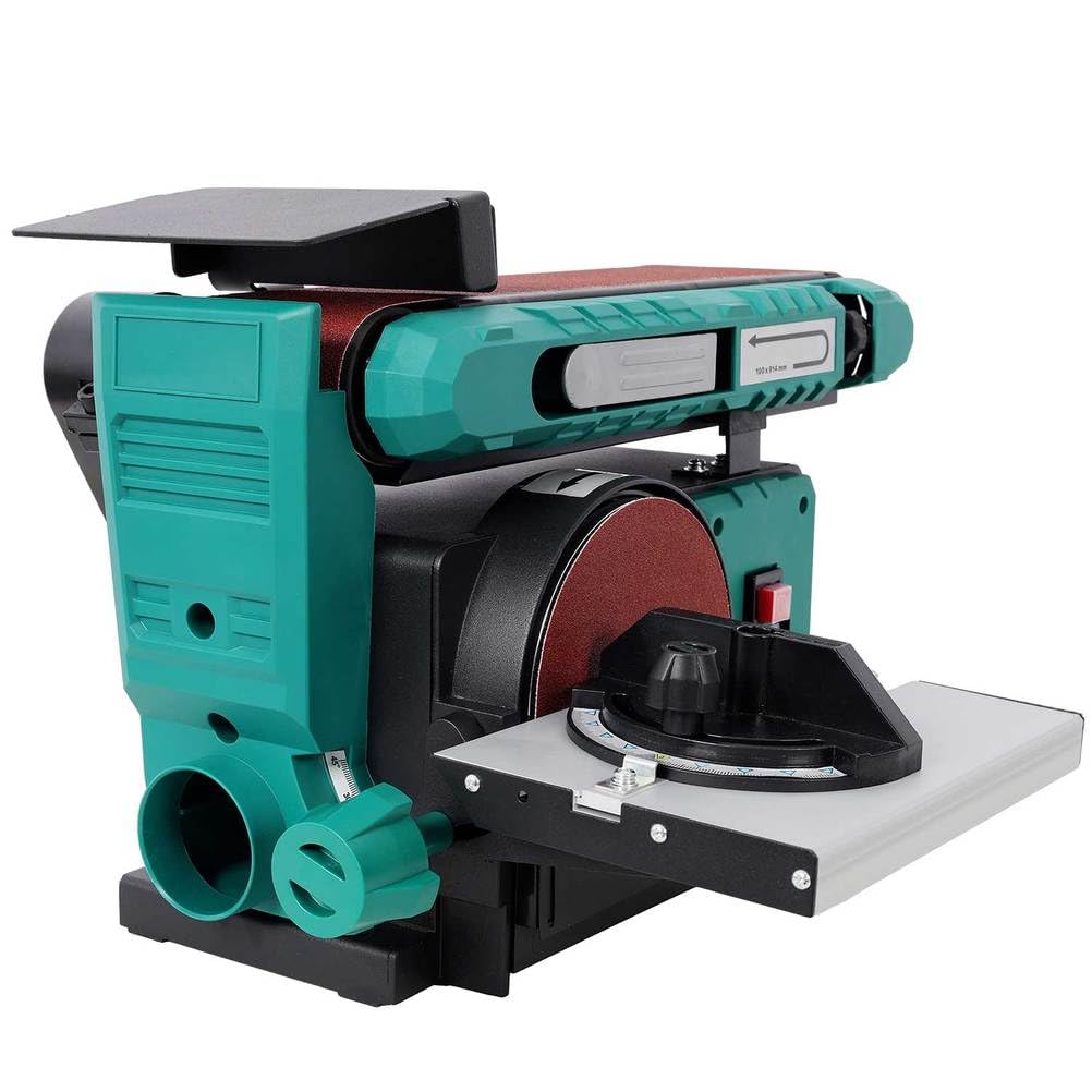 Benchtop Belt and Disc Sander, 4x36 Belt & 6" Disc, 0–90° Adjustable Table, Cast Iron Base, 120V Heavy Duty Sanding Machine U177401