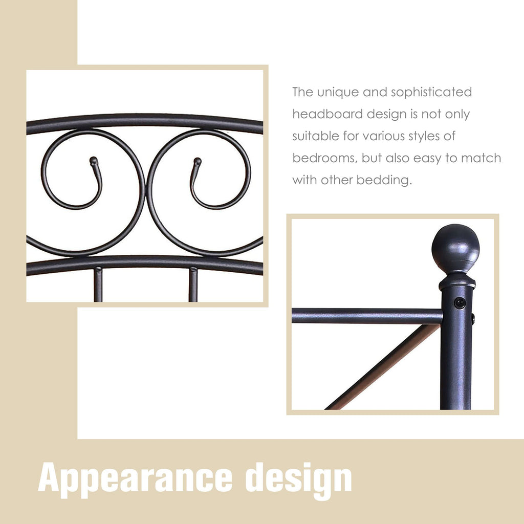 Black Four-Poster Metal Canopy Bed Frame Z790100