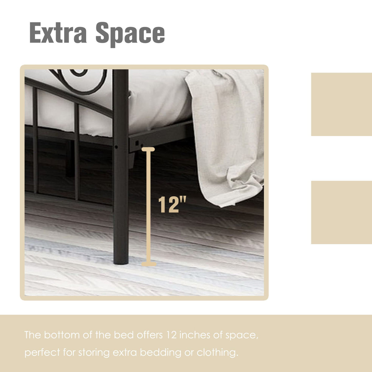 Black Four-Poster Metal Canopy Bed Frame Z790100