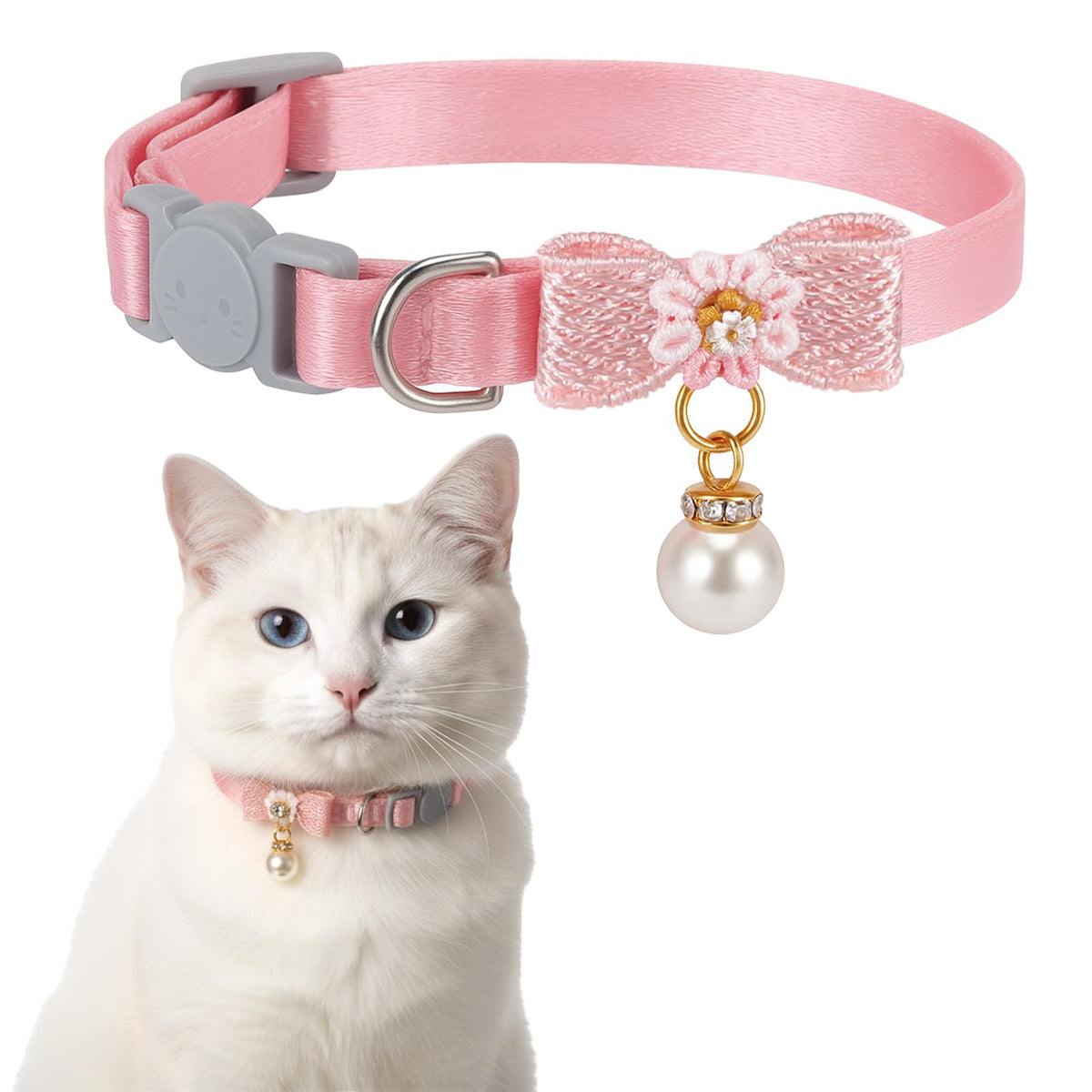 Adjustable Pink Breakaway Cat Collar Y878